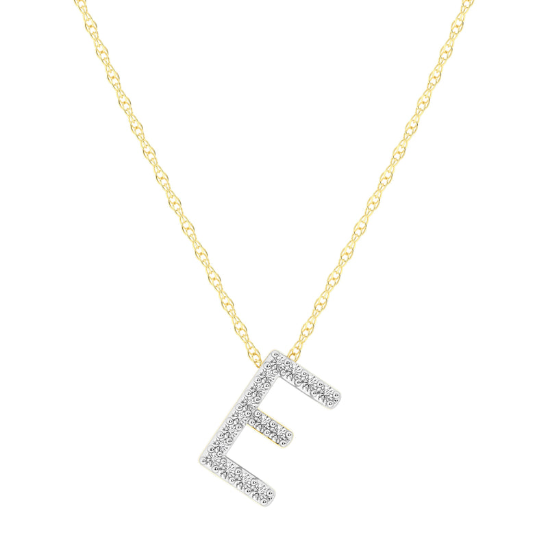 Diamond Initial Slider Necklace in 9ct Yellow Gold Necklaces Bevilles 