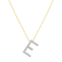 Diamond Initial Slider Necklace in 9ct Yellow Gold Necklaces Bevilles E 