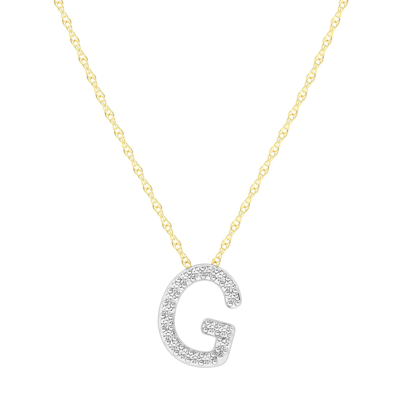 Diamond Initial Slider Necklace in 9ct Yellow Gold Necklaces Bevilles 