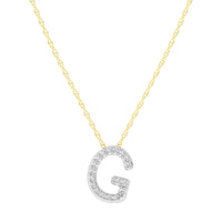 Diamond Initial Slider Necklace in 9ct Yellow Gold Necklaces Bevilles G 