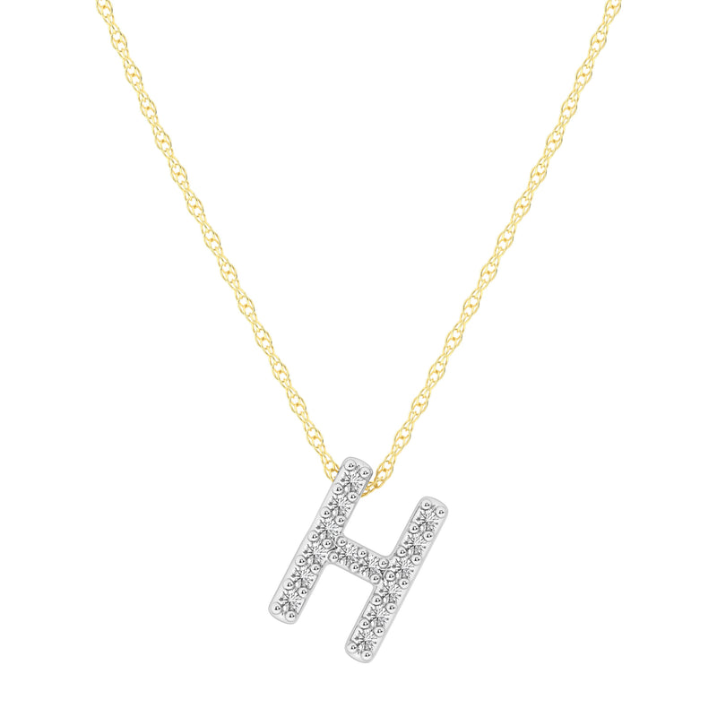 Diamond Initial Slider Necklace in 9ct Yellow Gold Necklaces Bevilles 