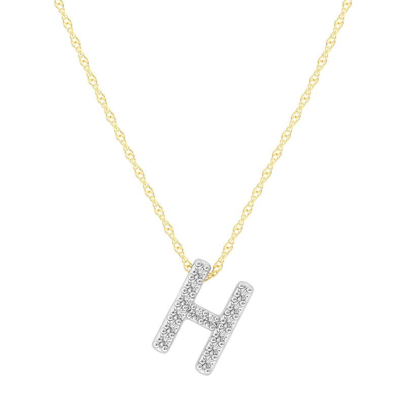 Diamond Initial Slider Necklace in 9ct Yellow Gold Necklaces Bevilles H 