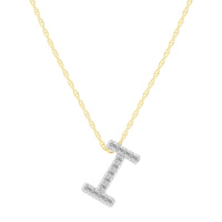Diamond Initial Slider Necklace in 9ct Yellow Gold Necklaces Bevilles I 