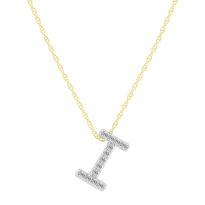 Diamond Initial Slider Necklace in 9ct Yellow Gold Necklaces Bevilles I 