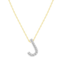 Diamond Initial Slider Necklace in 9ct Yellow Gold Necklaces Bevilles J 