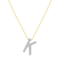 Diamond Initial Slider Necklace in 9ct Yellow Gold Necklaces Bevilles 