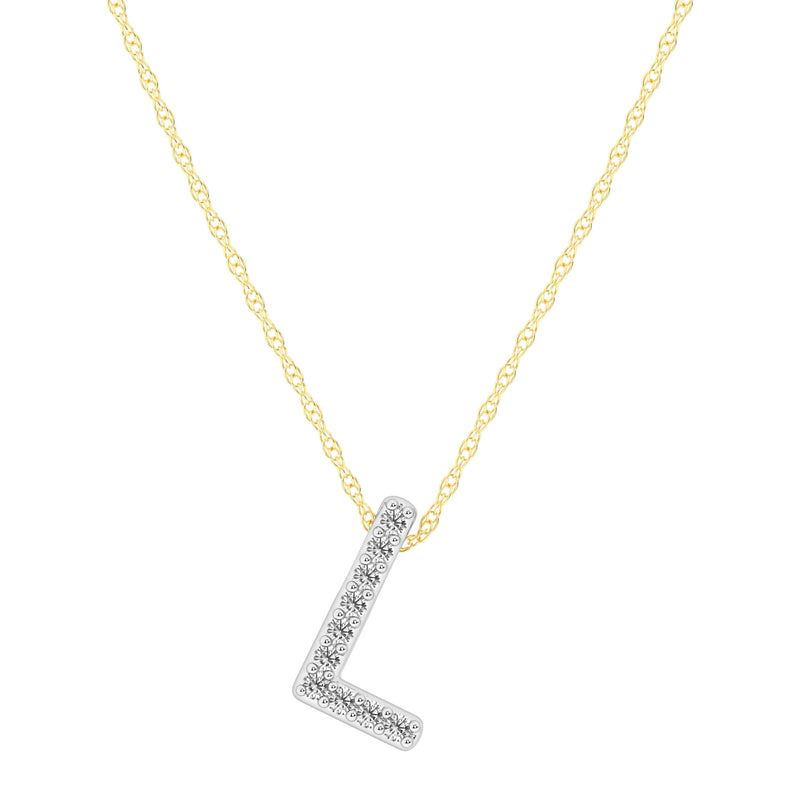 Diamond Initial Slider Necklace in 9ct Yellow Gold Necklaces Bevilles 