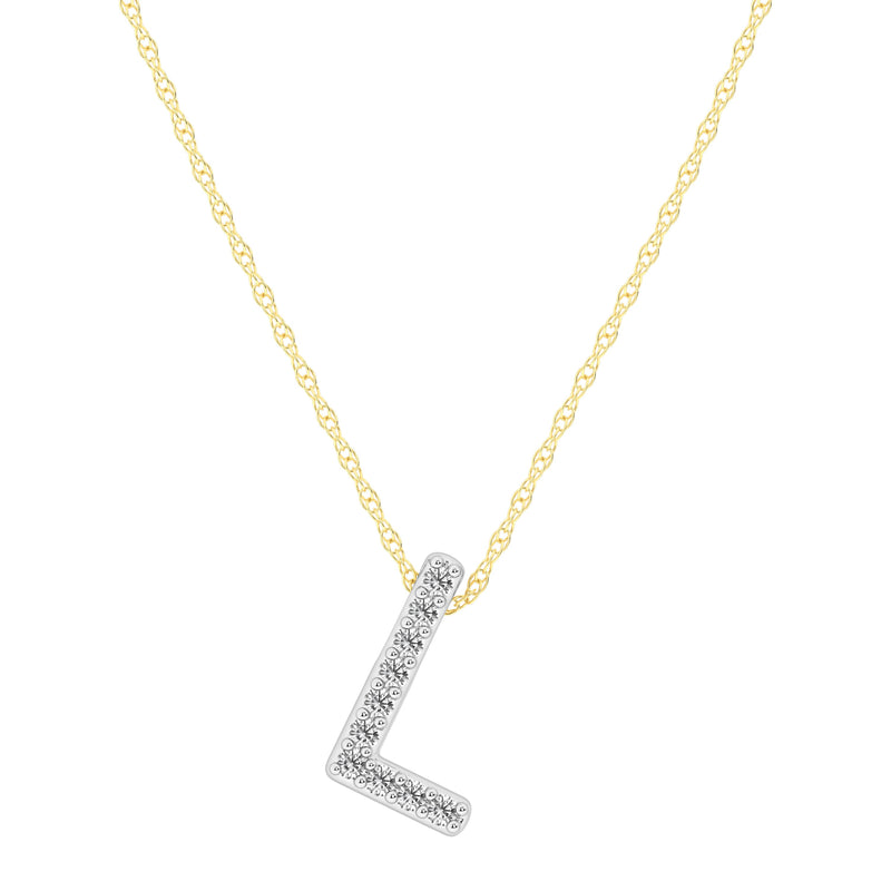 Diamond Initial Slider Necklace in 9ct Yellow Gold Necklaces Bevilles L 