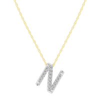 Diamond Initial Slider Necklace in 9ct Yellow Gold Necklaces Bevilles 