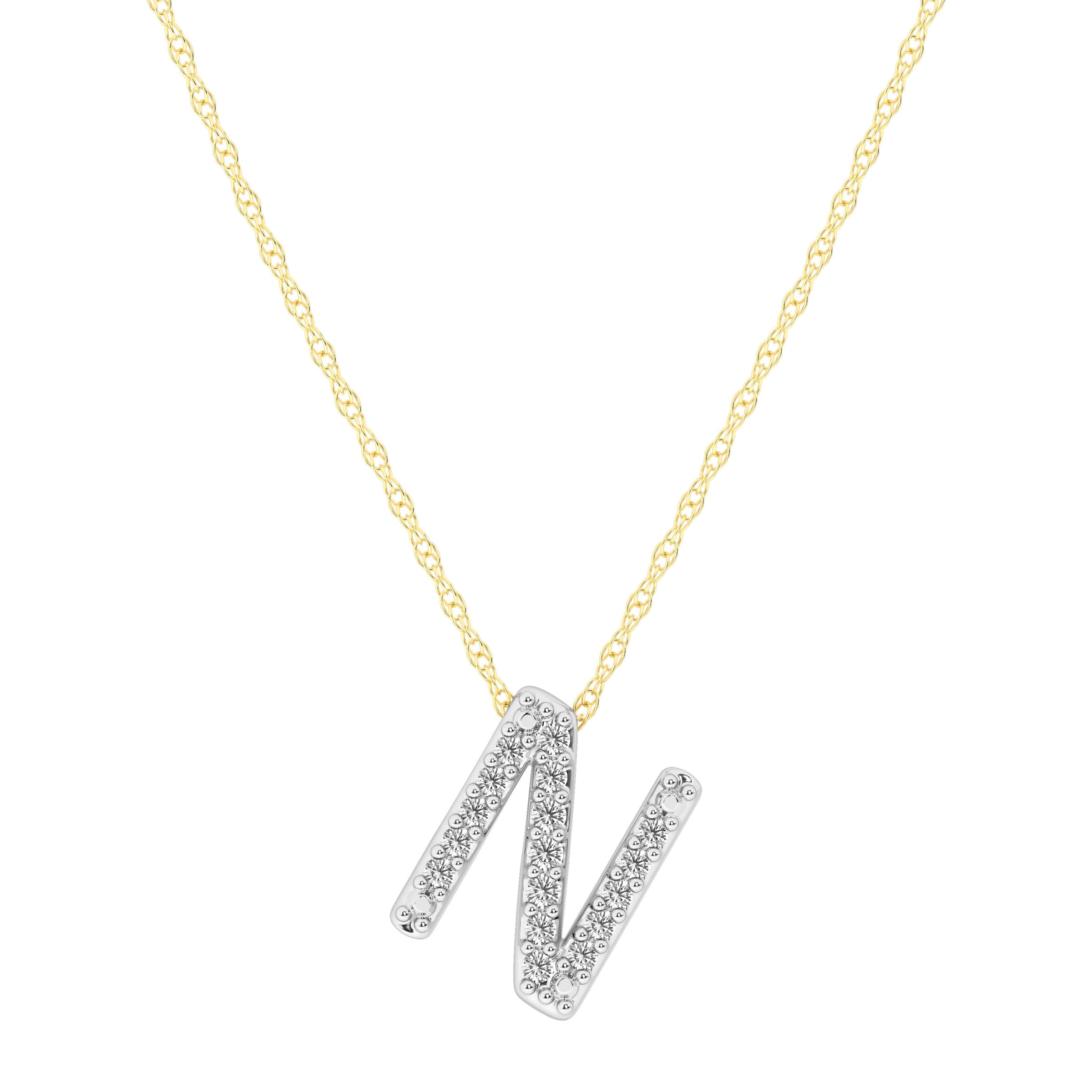 Diamond Initial Slider Necklace in 9ct Yellow Gold Necklaces Bevilles 