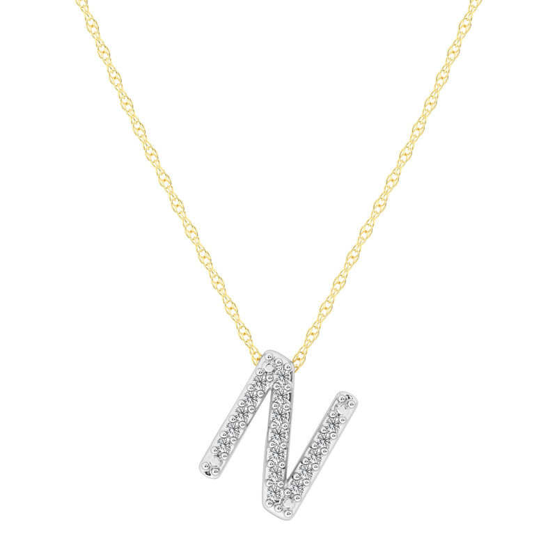 Diamond Initial Slider Necklace in 9ct Yellow Gold Necklaces Bevilles 