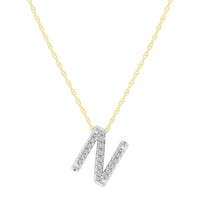 Diamond Initial Slider Necklace in 9ct Yellow Gold Necklaces Bevilles N 
