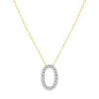 Diamond Initial Slider Necklace in 9ct Yellow Gold Necklaces Bevilles 