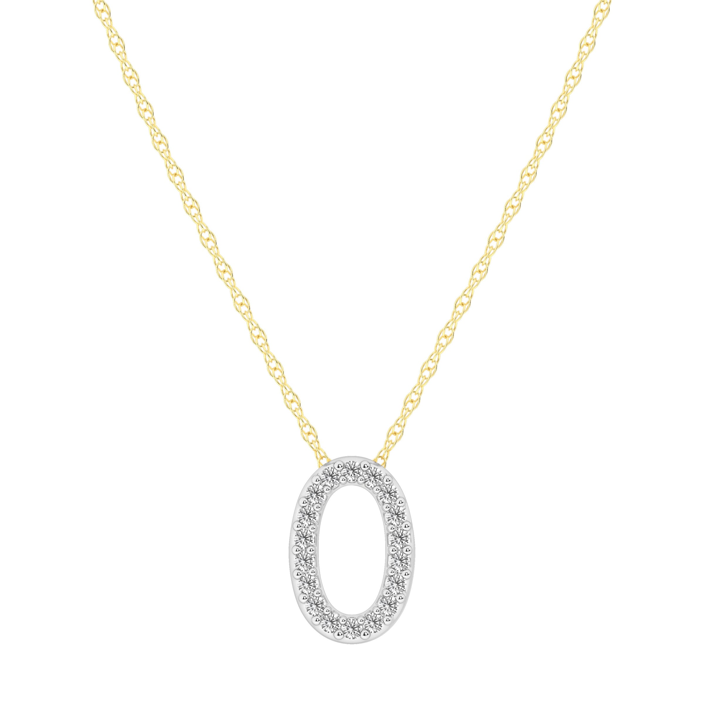 Diamond Initial Slider Necklace in 9ct Yellow Gold Necklaces Bevilles 