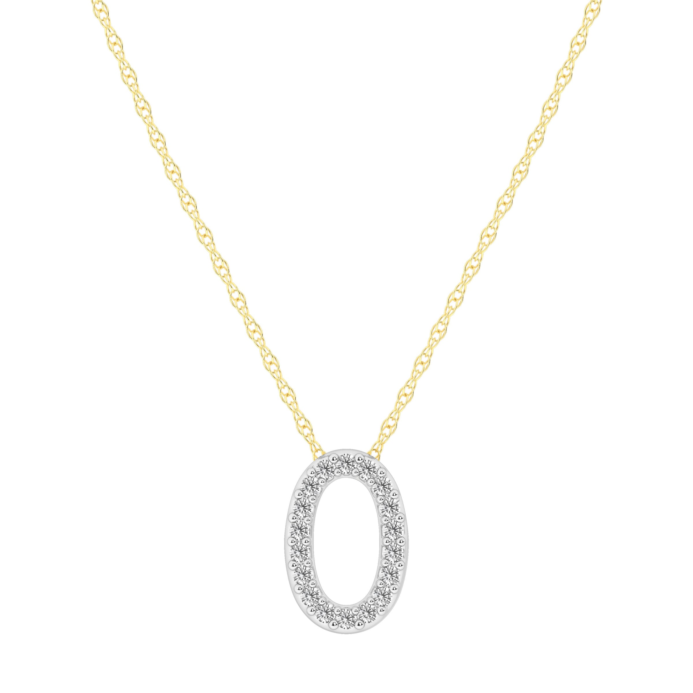Diamond Initial Slider Necklace in 9ct Yellow Gold Necklaces Bevilles O 