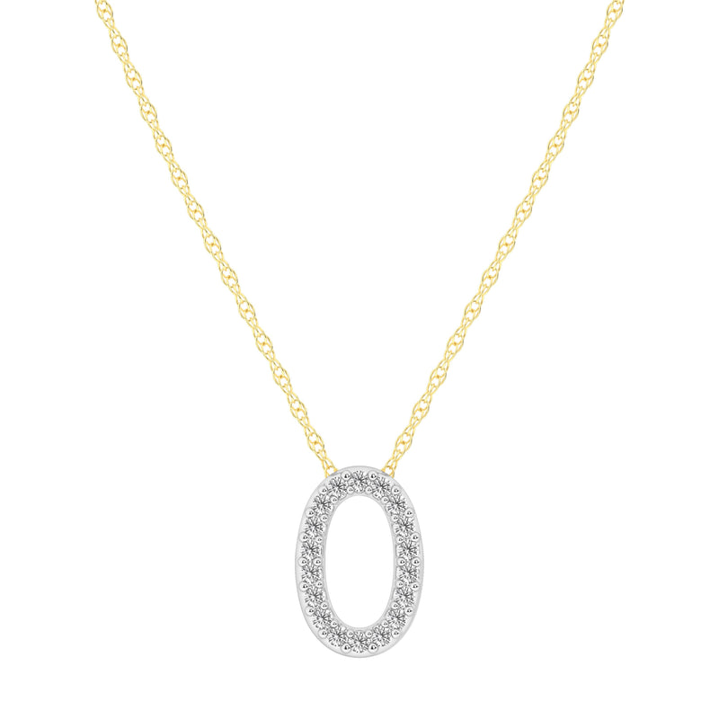 Diamond Initial Slider Necklace in 9ct Yellow Gold Necklaces Bevilles O 