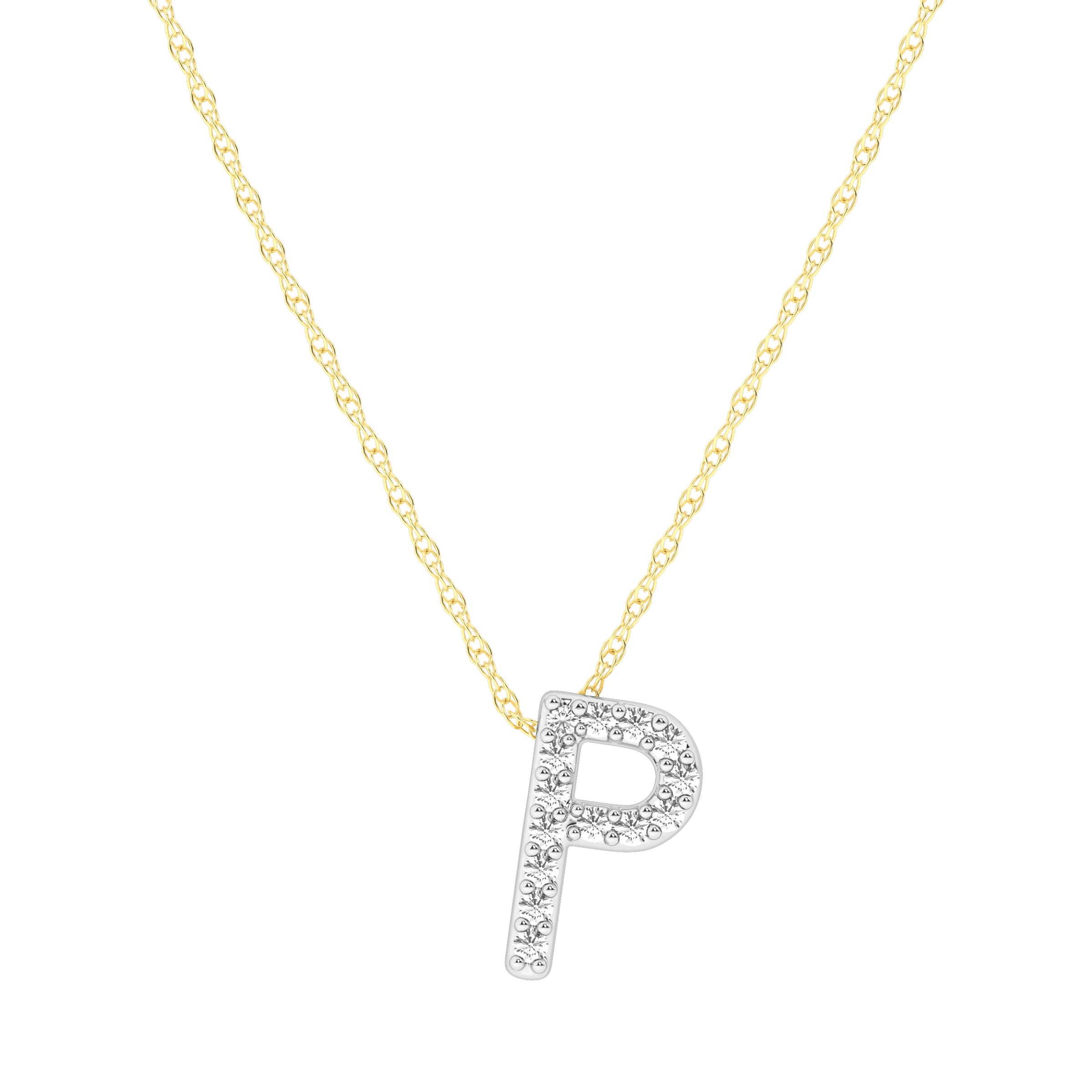 Diamond Initial Slider Necklace in 9ct Yellow Gold Necklaces Bevilles 