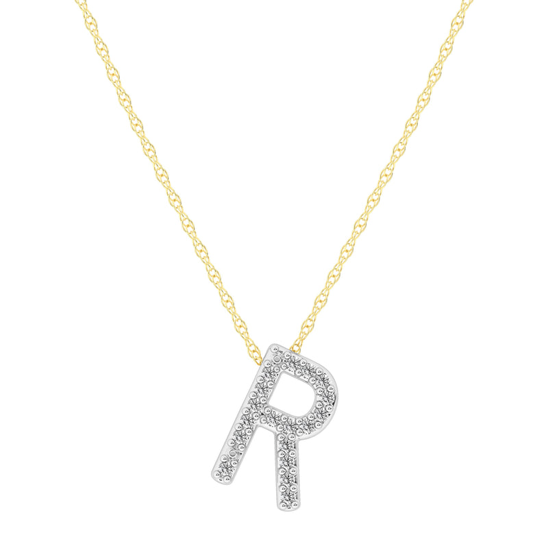 Diamond Initial Slider Necklace in 9ct Yellow Gold Necklaces Bevilles 