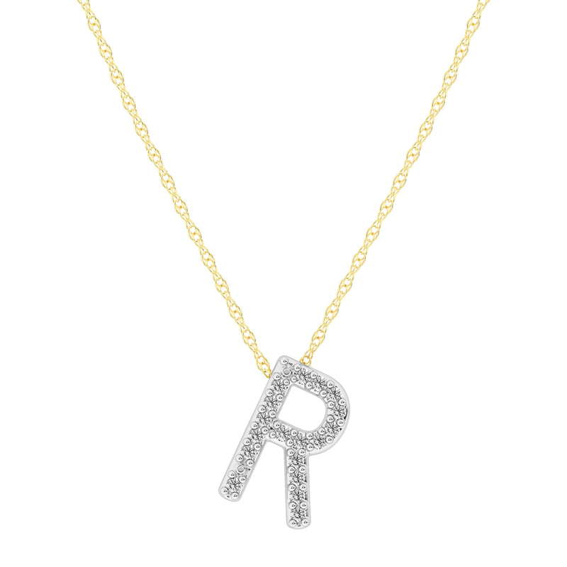Diamond Initial Slider Necklace in 9ct Yellow Gold Necklaces Bevilles R 