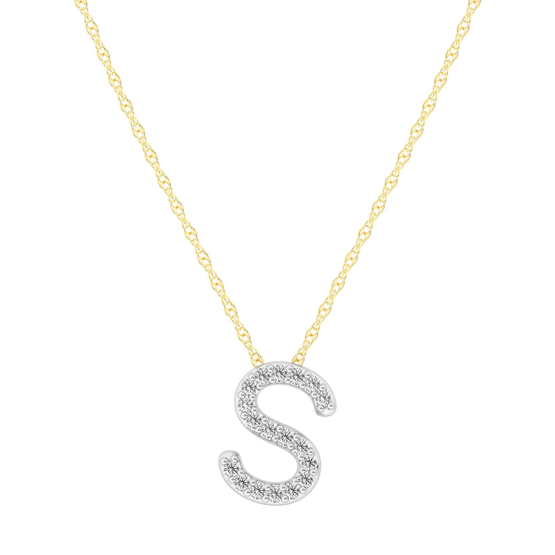 Diamond Initial Slider Necklace in 9ct Yellow Gold Necklaces Bevilles 