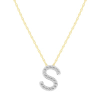 Diamond Initial Slider Necklace in 9ct Yellow Gold Necklaces Bevilles S 