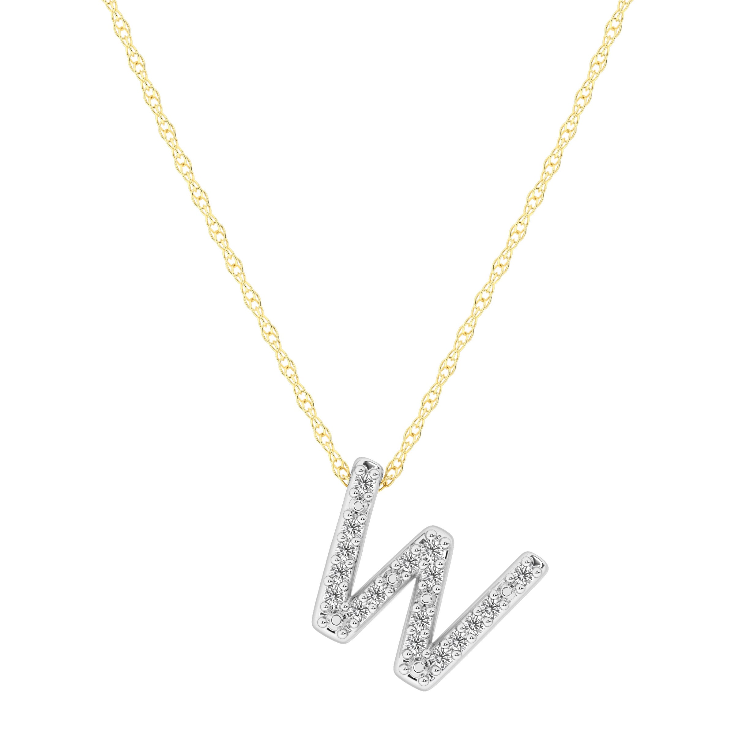 Diamond Initial Slider Necklace in 9ct Yellow Gold Necklaces Bevilles W 