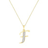 Diamond Set Initial Pendant in 9ct Yellow Gold Necklaces Bevilles F 