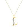 Diamond Set Initial Pendant in 9ct Yellow Gold Necklaces Bevilles L 