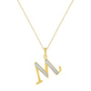 Diamond Set Initial Pendant in 9ct Yellow Gold Necklaces Bevilles M 