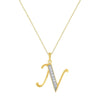 Diamond Set Initial Pendant in 9ct Yellow Gold Necklaces Bevilles N 