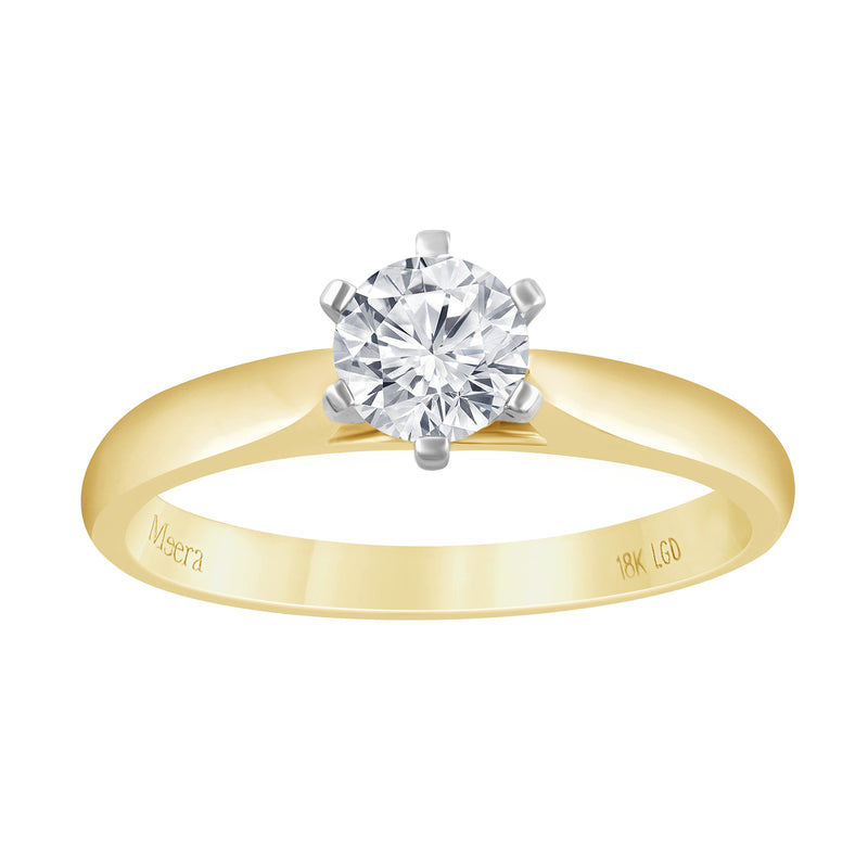 Meera 1/2ct Solitaire Laboratory Grown Diamond Ring in 18ct Yellow Gold Rings Bevilles 