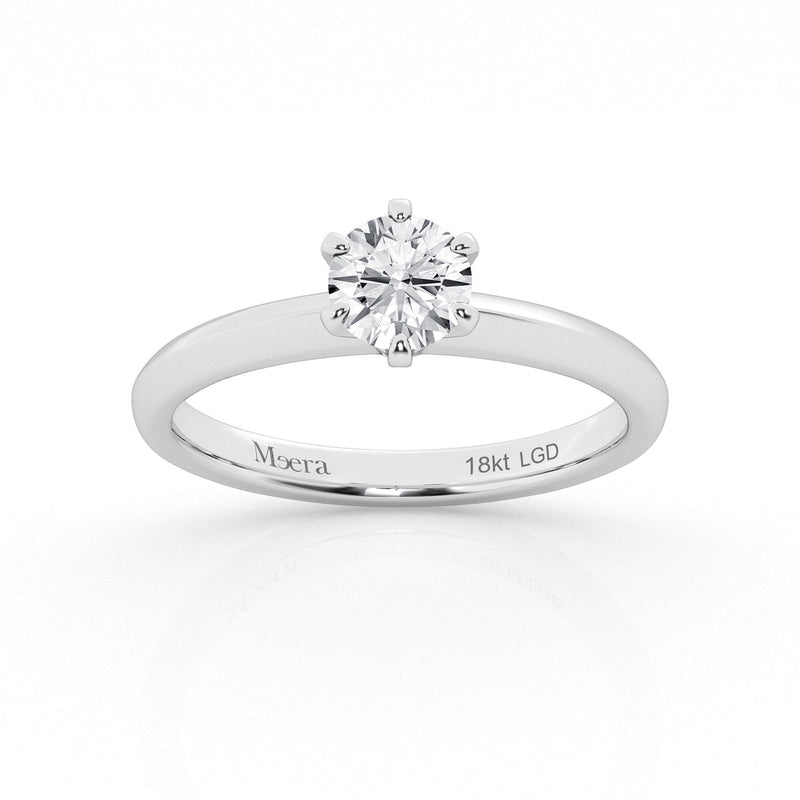 Meera Solitaire Ring with 0.50ct of Laboratory Grown Diamonds in 18ct White Gold Rings Bevilles 