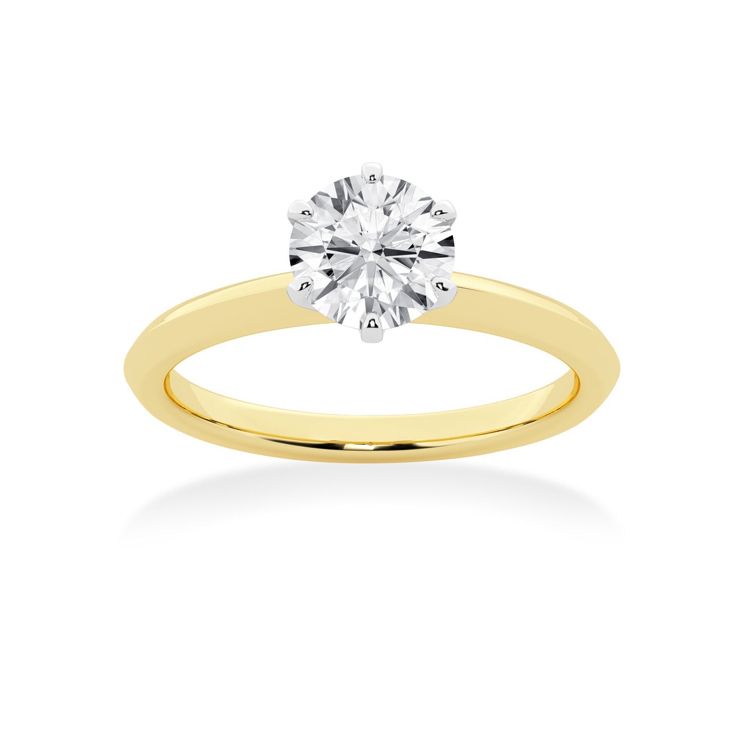 Meera 1.00ct Round Solitaire Laboratory Grown Diamond Ring in 18ct Yellow Gold Rings Bevilles 