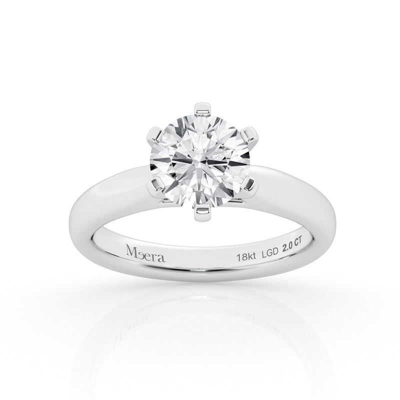 Meera 2.00ct Solitaire Laboratory Grown Diamond Ring in 18ct White Gold Rings Bevilles 