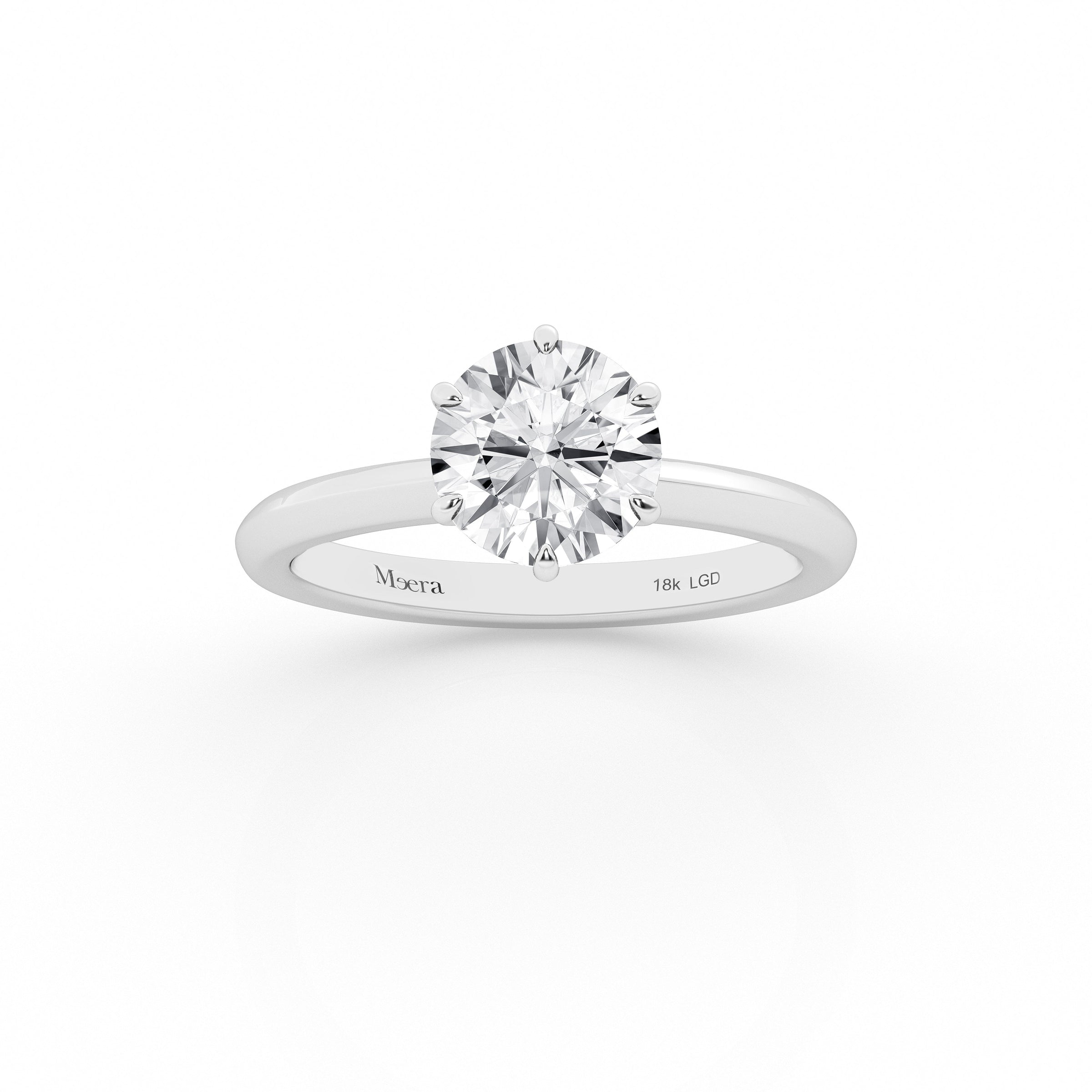 Meera Solitaire Ring with 2.00t of Laboratory Grown Diamonds in 18ct White Gold Rings Bevilles 