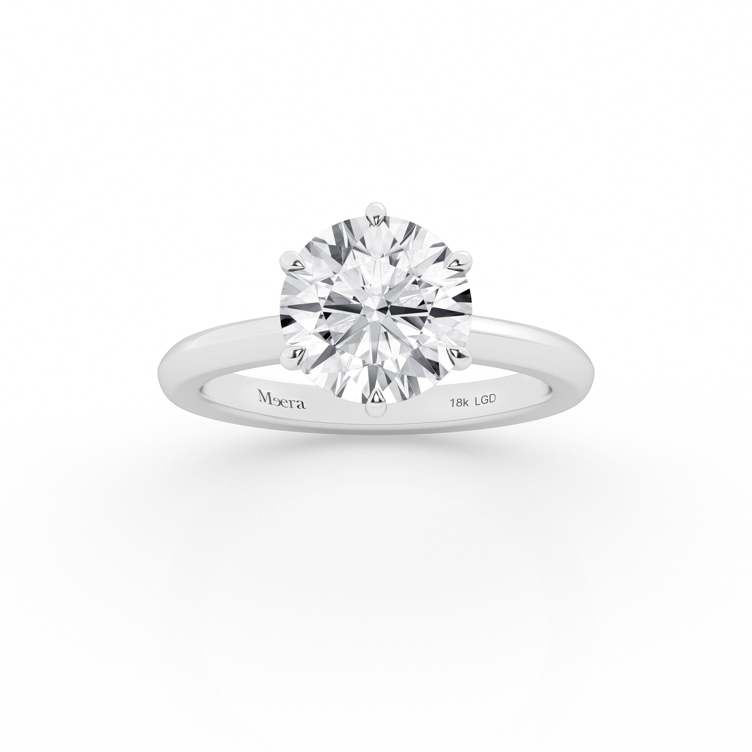 Meera Solitaire Ring with 3.00ct of Laboratory Grown Diamonds in 18ct White Gold Rings Bevilles 