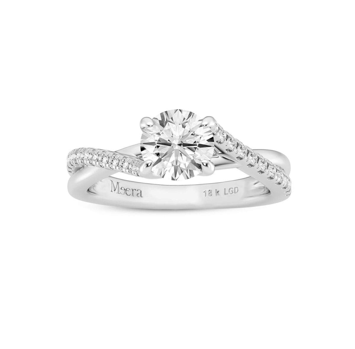 Meera Solitaire Ring with 1.75ct of Laboratory Grown Diamonds in 18ct White Gold Rings Bevilles 