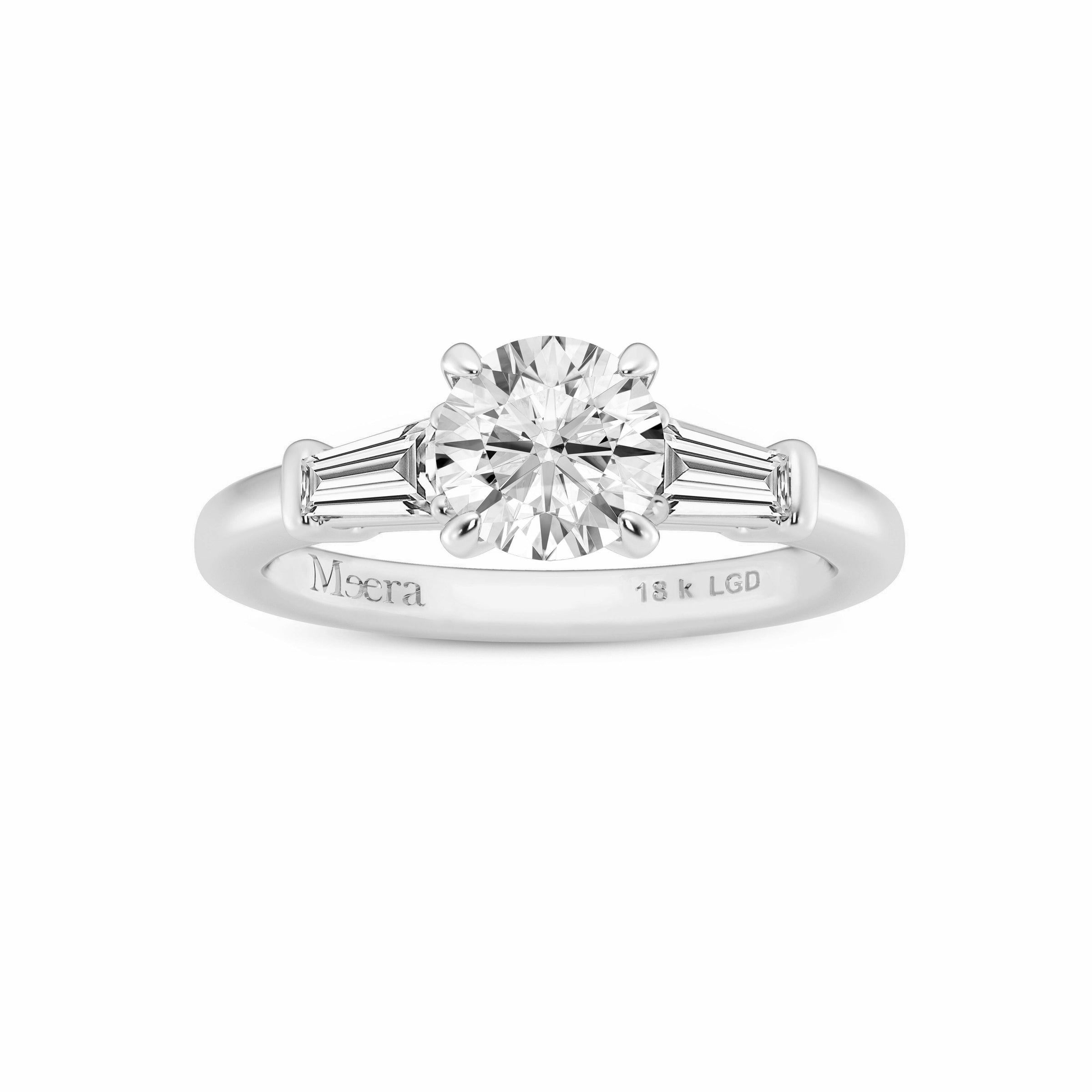 Meera Solitaire Ring with 1.40ct of Laboratory Grown Diamonds in 18ct White Gold Rings Bevilles 