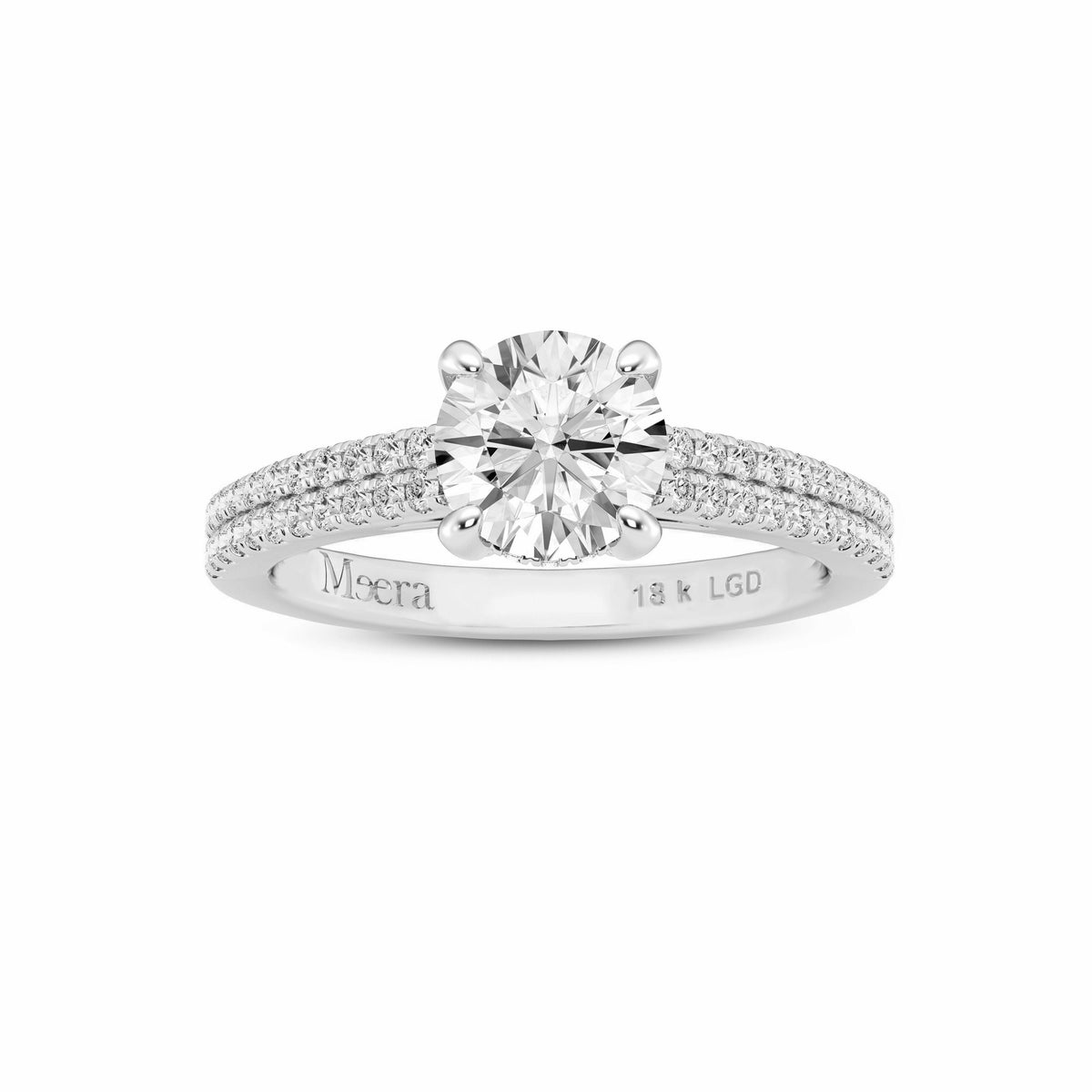 Meera Solitaire Ring with 1.30ct of Laboratory Grown Diamonds in 18ct White Gold Rings Bevilles 