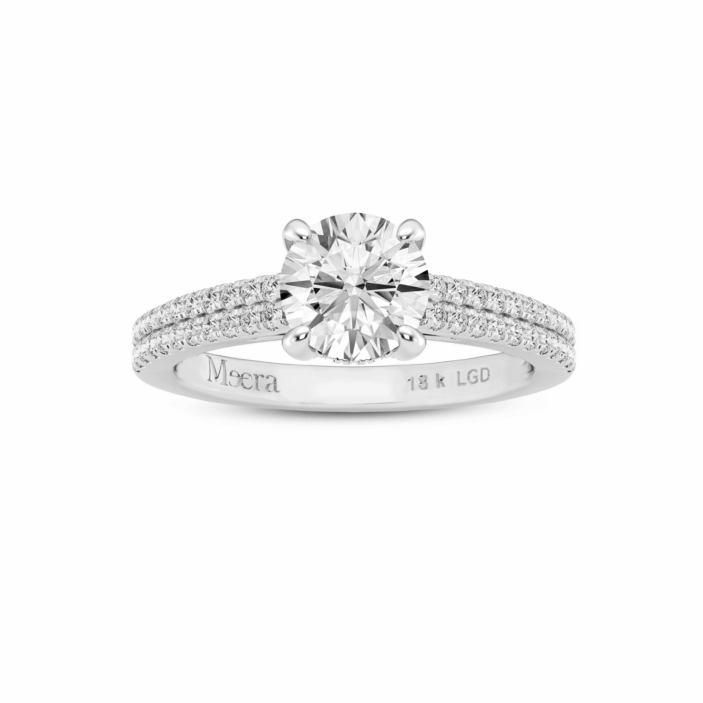 Meera Solitaire Ring with 1.30ct of Laboratory Grown Diamonds in 18ct White Gold Rings Bevilles 