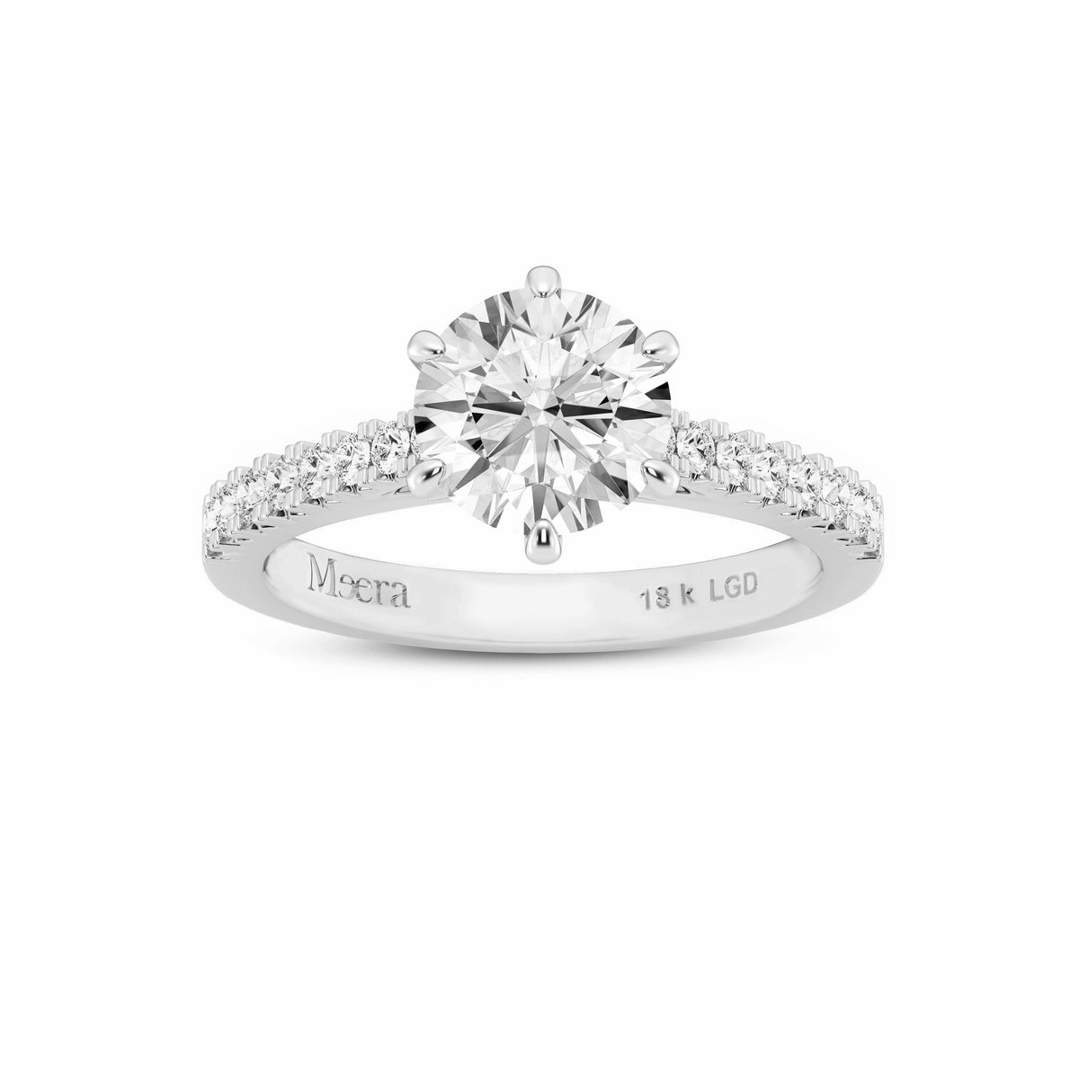 Meera Solitaire Ring with 1.75ct of Laboratory Grown Diamonds in 18ct White Gold Rings Bevilles 