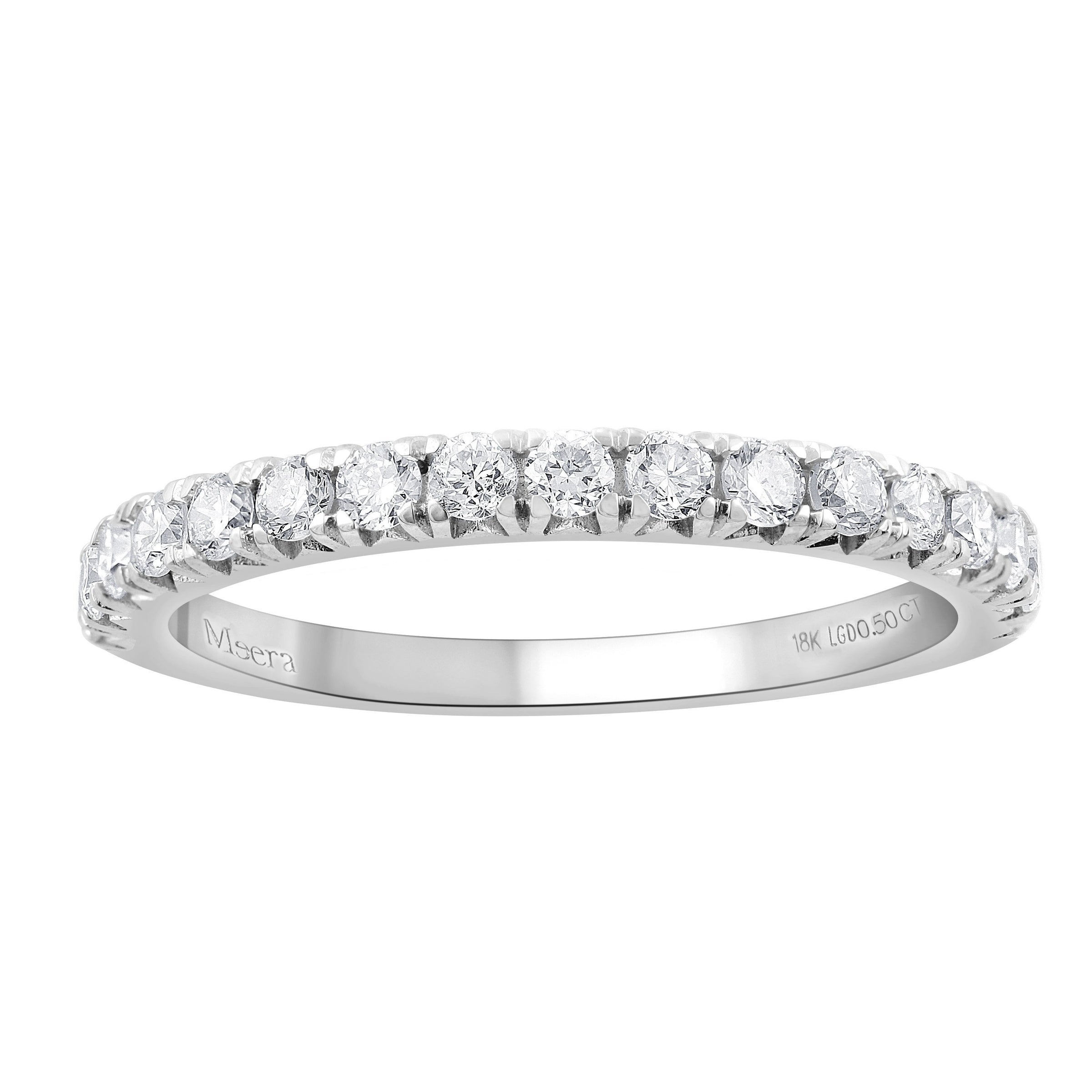 Meera Eternity Ring with 1/2ct of Laboratory Grown Diamonds in 18ct White Gold Rings Meera 