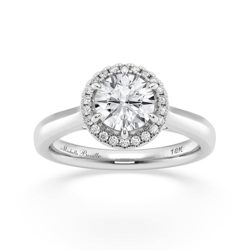 Love by Michelle Beville Halo Solitaire Ring with 1.20ct of Laboratory Grown Diamonds in 18ct White Gold Rings Bevilles 