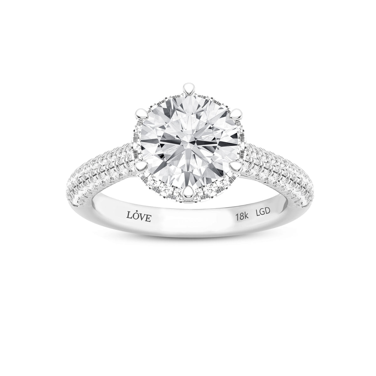 Love By Michelle Beville Solitaire Ring with 2.50ct of Laboratory Grown Diamonds in 18ct White Gold Rings Bevilles 