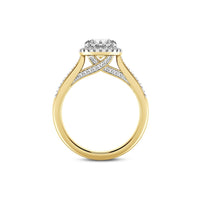 Love by Michelle Beville Halo Solitaire Ring with 1.35ct of Laboratory Grown Diamonds in 18ct Yellow Gold Rings Bevilles 
