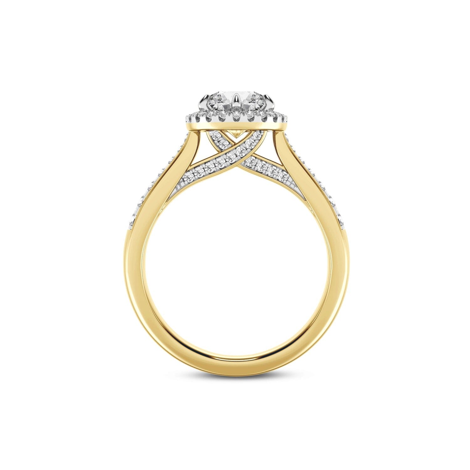 Love by Michelle Beville Halo Solitaire Ring with 1.35ct of Laboratory Grown Diamonds in 18ct Yellow Gold Rings Bevilles 