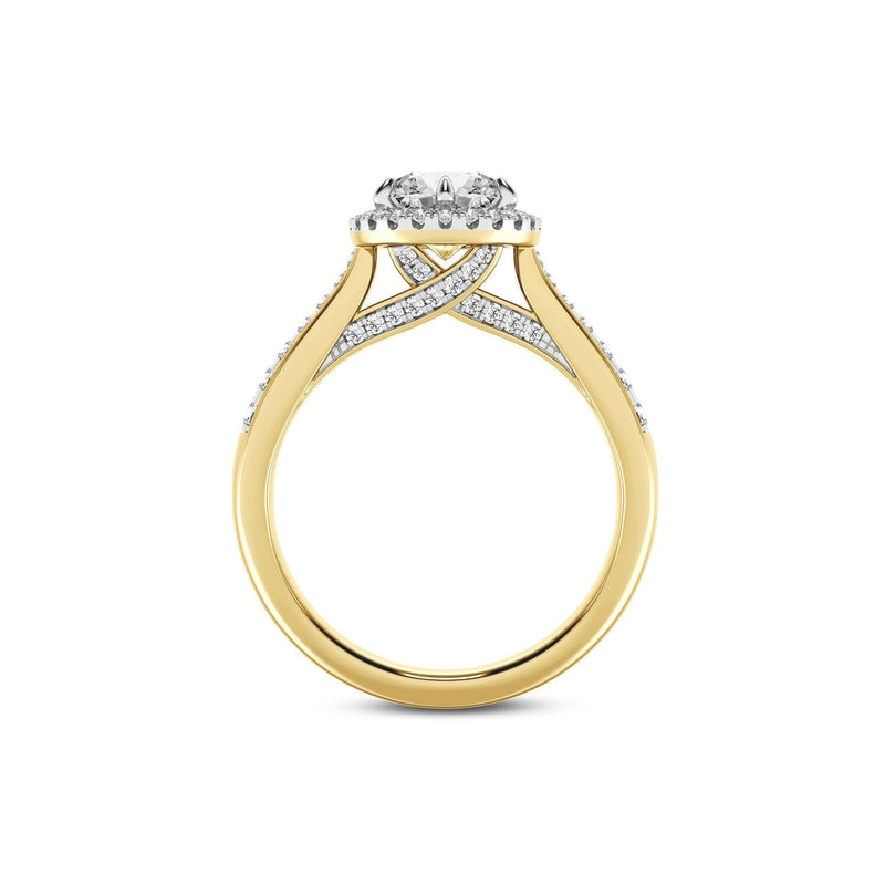 Love by Michelle Beville Halo Solitaire Ring with 1.35ct of Laboratory Grown Diamonds in 18ct Yellow Gold Rings Bevilles 