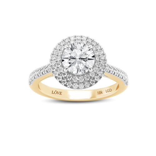 Love by Michelle Beville Solitaire Ring with 1.45ct of Laboratory Grown Diamonds in 18ct Yellow Gold Rings Bevilles 