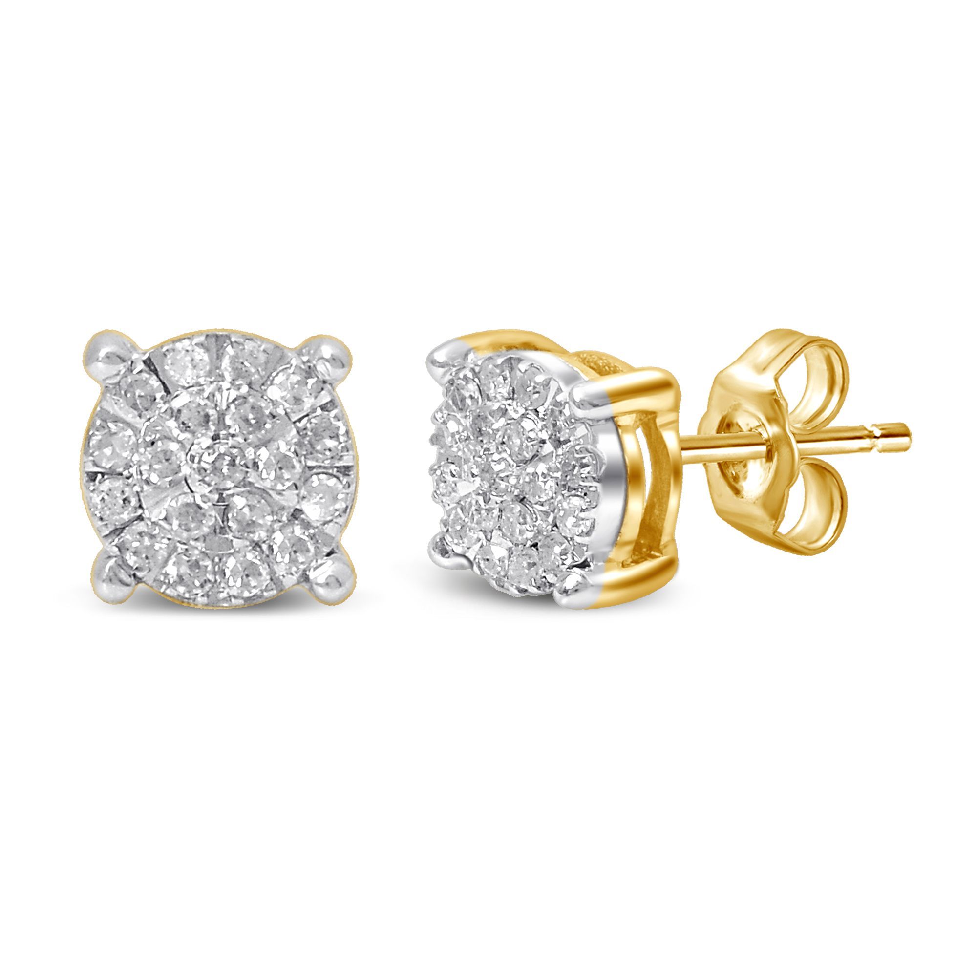 Martina Diamond Earrings with 0.15ct of Diamonds in 9ct Yellow Gold Earrings Bevilles 