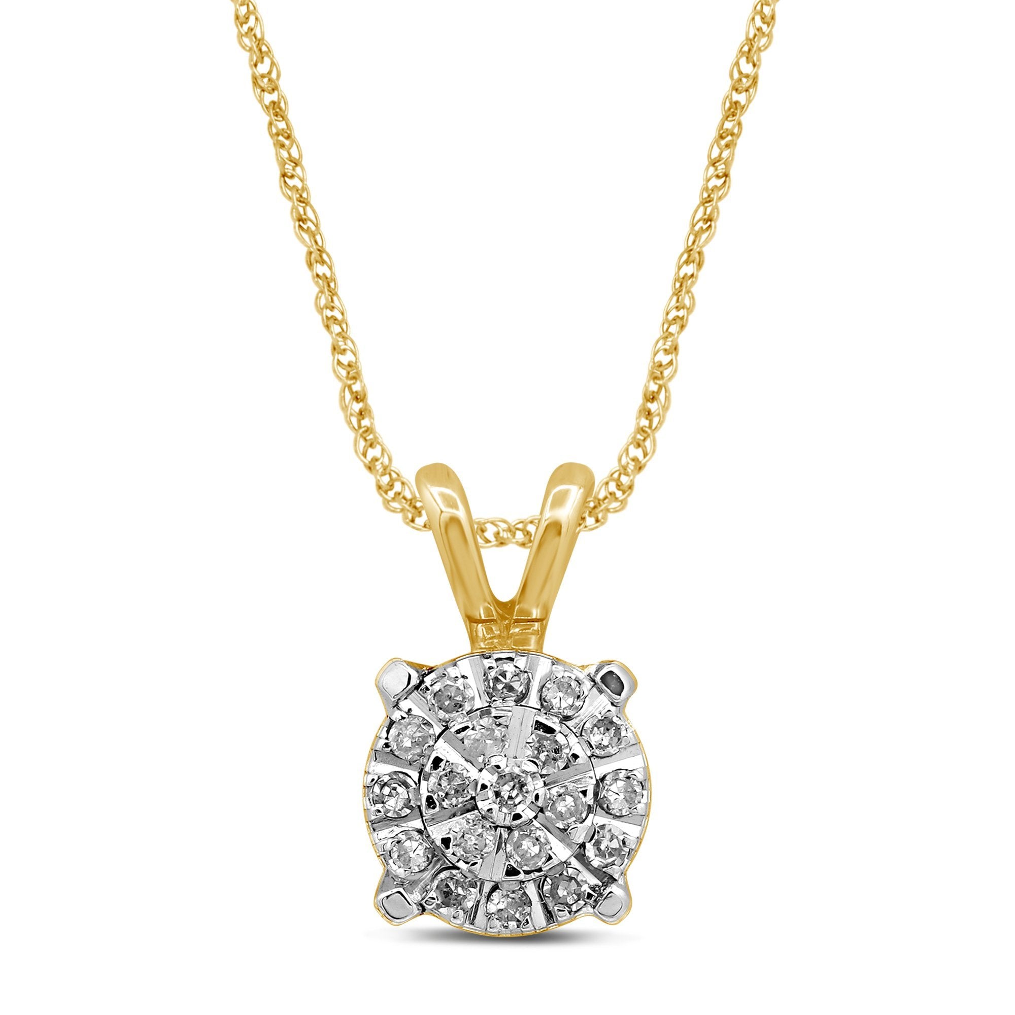 Martina Necklace with 0.10ct of Diamonds in 9ct Yellow Gold Necklaces Bevilles 